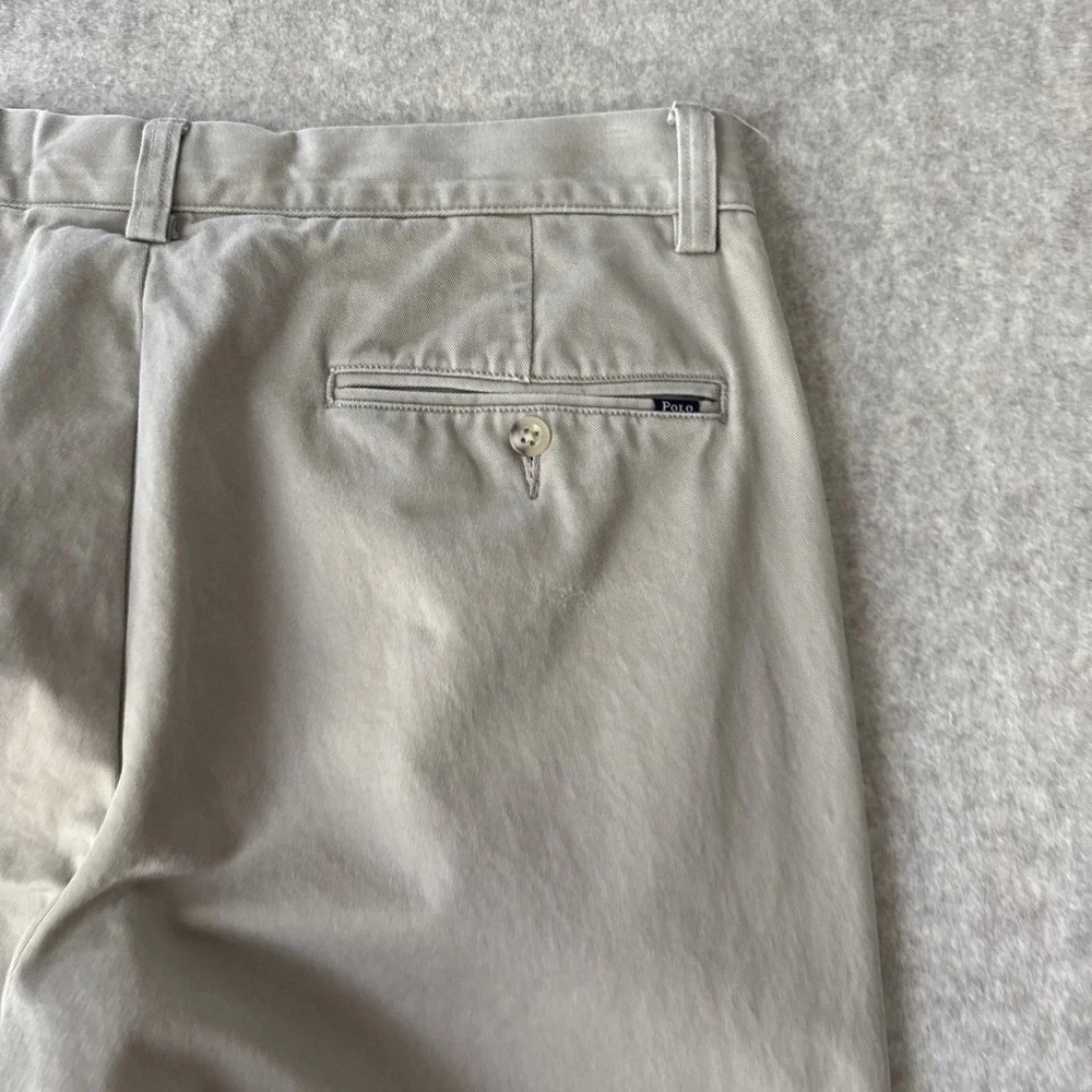 Polo Ralph Lauren Slim Fit Chino Pants Mens Actual 32x32 Khaki Cotton Flat Front